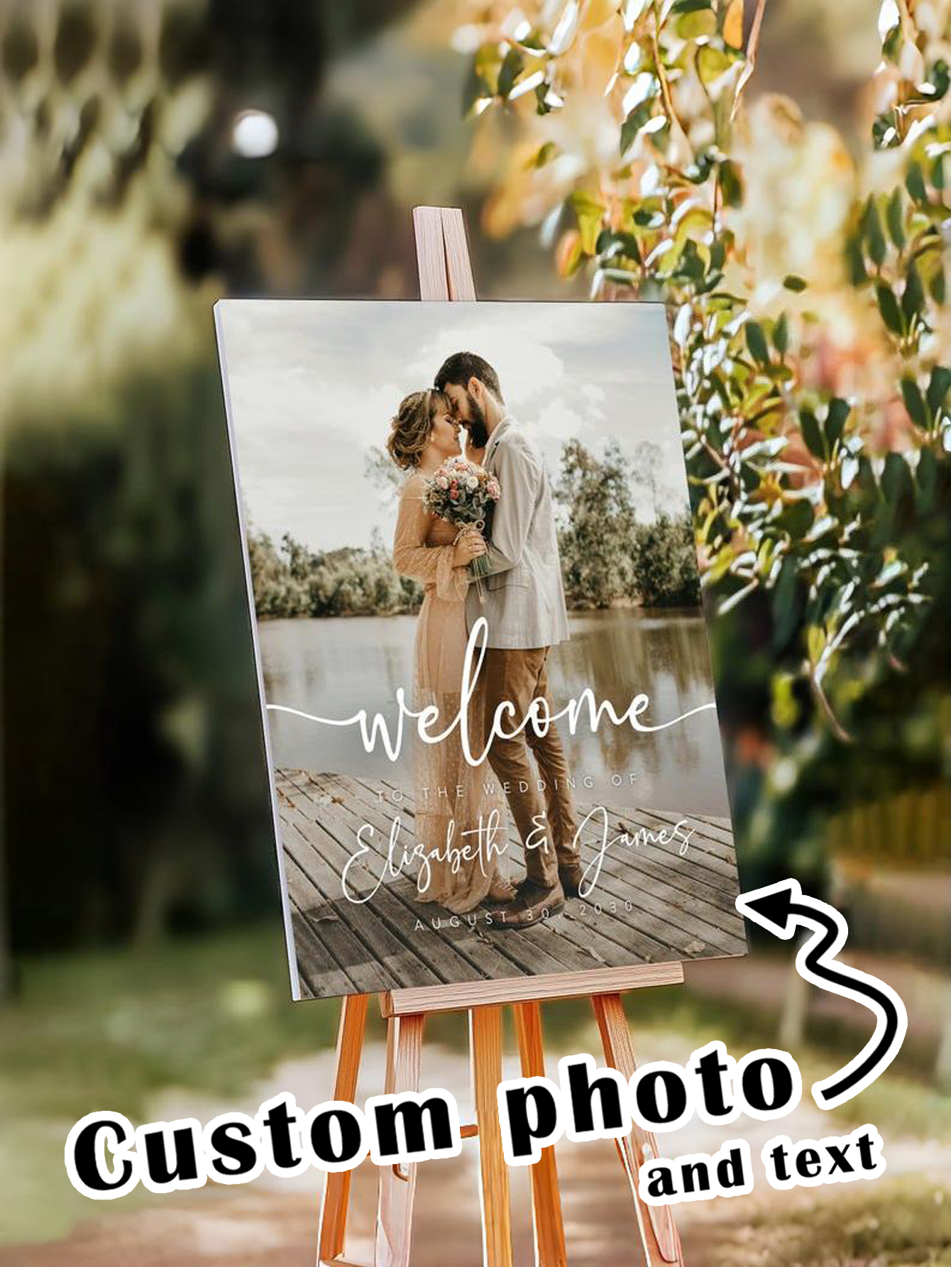 Custom Wedding Photo Welcome Sign PVC Wedding Decorations